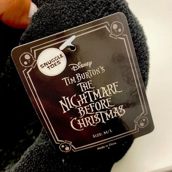 DISNEY NBC Snuggle Toes Slippers Socks Size M/L NEW Nightmare Before Christmas - Picture 3 of 3